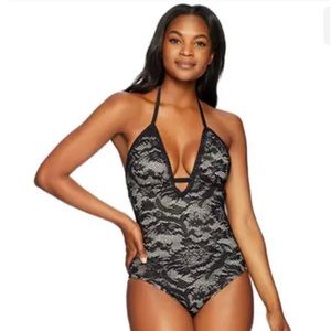 Coastal Blue Women's Ebony Crochet V-Neck Large Bathing Suit NWT